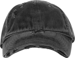 Balenciaga Dark Grey Destroyed Denim Hat