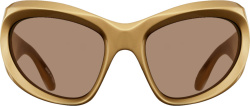 Balenciaga Gold Wrap Oversized Sunglasses