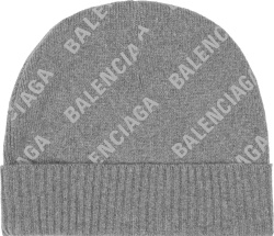 Grey Allover Reflective Logo Beanie