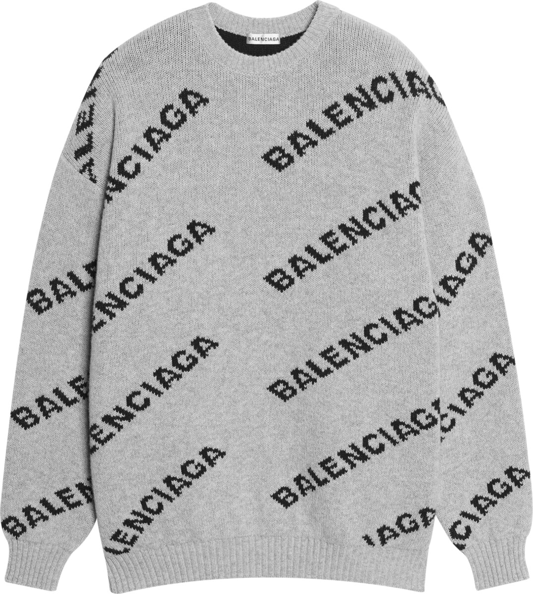 Balenciaga Grey & Black Diagonal Logo Sweater | Incorporated Style