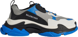 Balenciaga Grey Blue And Black Triple S Sneakers