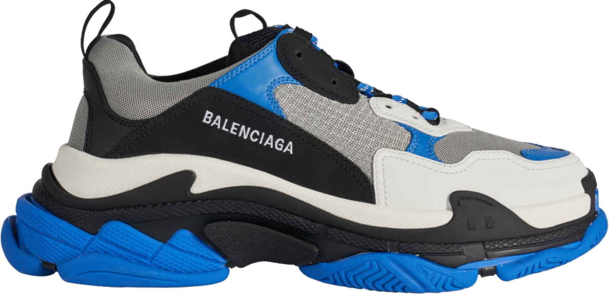 Balenciaga Grey, Blue, & Black 'Triple S' Sneakers | Incorporated Style