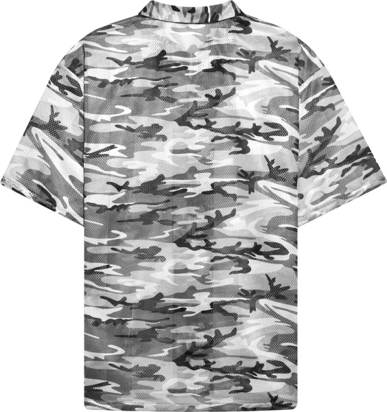 Balenciaga Grey Camouflage Mesh Shirt