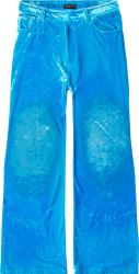 Bright Blue Stretch Velvet Pants