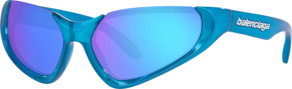 Balenciaga Metallic Blue Xpander Sunglasses