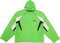 Balenciaga Neon Green 3b Sports Icon Logo Hooded Rain Jacket