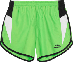 Balenciaga Neon Green 3b Sports Icon Logo Track Shorts