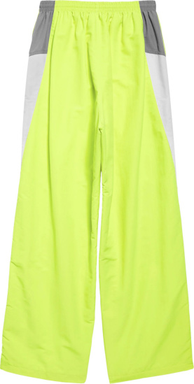 Balenciaga Neon Yellow And Grey Angular Trim Tracksuit Pants