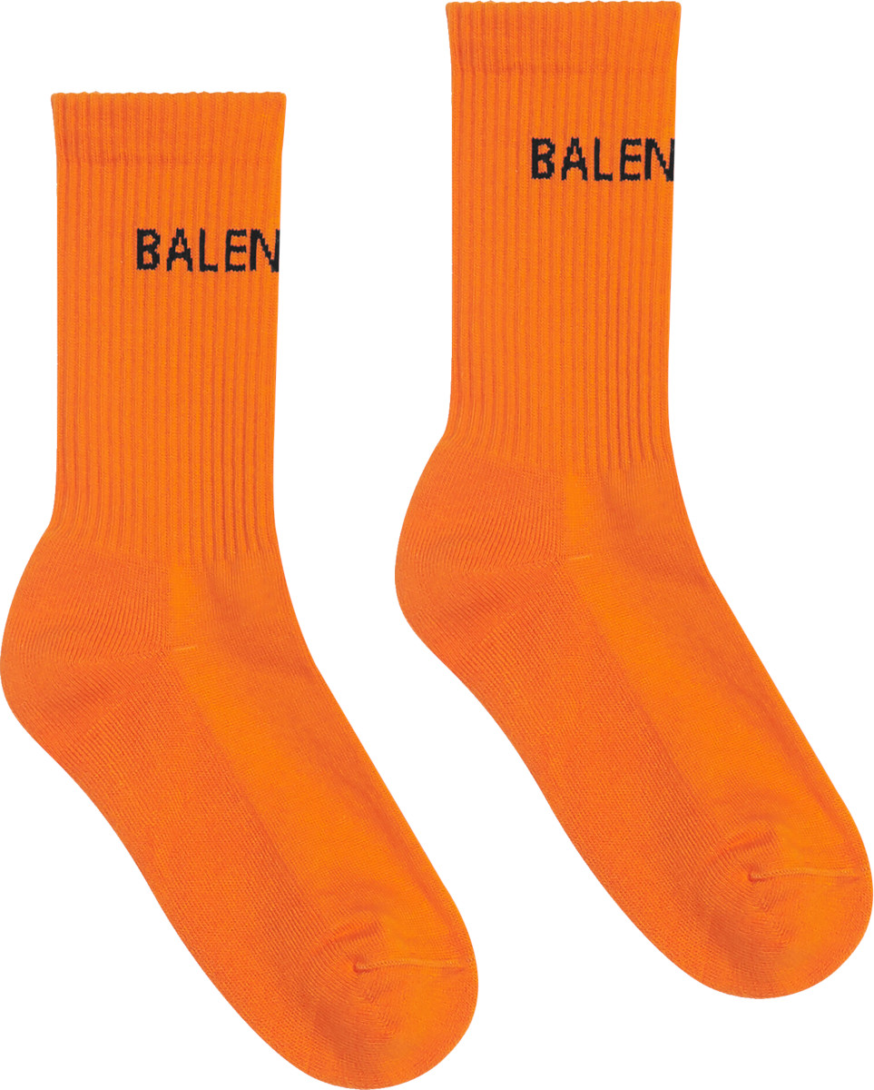 Balenciaga Orange & Black-Logo 'Tennis' Socks | Incorporated Style