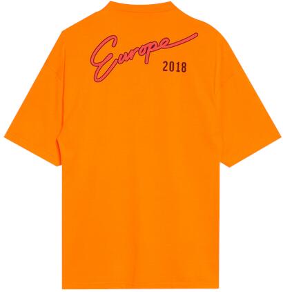 Balenciaga Orange Europe 2018 Print T Shirt