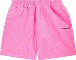 Balenciaga Pink And Black Logo Sweatshorts