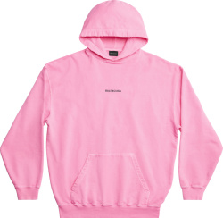 Balenciaga Pink And Black Small Logo Hoodie