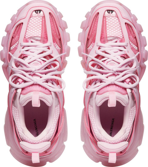 Balenciaga Pink And Clear Sole Track Sneakers