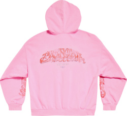 Balenciaga Pink Offshore Logo Zip Hoodie