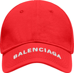 Balenciaga Red And White Brim Logo Hat