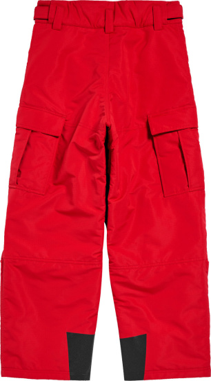 Balenciaga Red Baggy Cargo Pocket Ski Pants