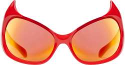Balenciaga Red Gotham Cat Pointed Sunglasses