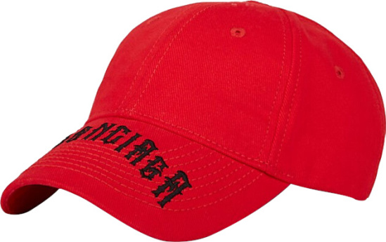 Balenciaga Red Gothic Logo Hat