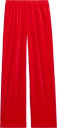 Balenciaga Red Velvet Wide Leg Trackpants