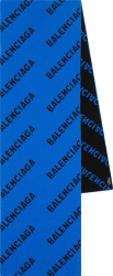Balenciaga Royal Blue And Black Diagonal Logo Scarf