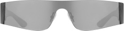 Balenciaga Silver Mirrored Wrap Around Mono Sunglasses