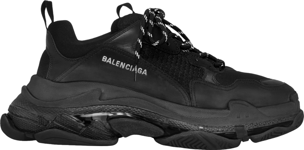 Balenciaga Black & Clear-Sole 'Triple S' Sneakers | INC STYLE