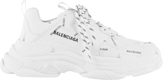 Balenciaga White Allover Logo Triple S Sneakers 536737w2fa19010