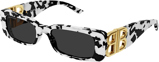 Balenciaga White And Black Marble Wide Narrow Sunglasses