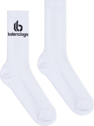 Balenciaga White Double B Logo Socks