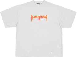Balenciaga White Metal Band Logo T Shirt