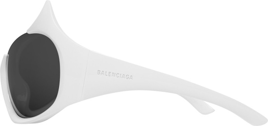 Balenciaga White Oversized Cat Eye Spike Sunglasses