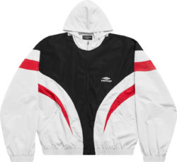 Balenciaga White Red Black 3b Sports Icon Track Jacket