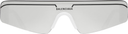 Balenciaga White Ski Rectangle Sunglasses