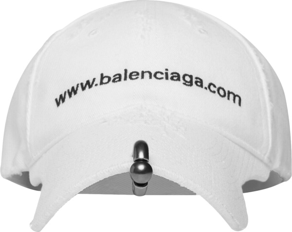Balenciaga White Website Logo Piercing Hat