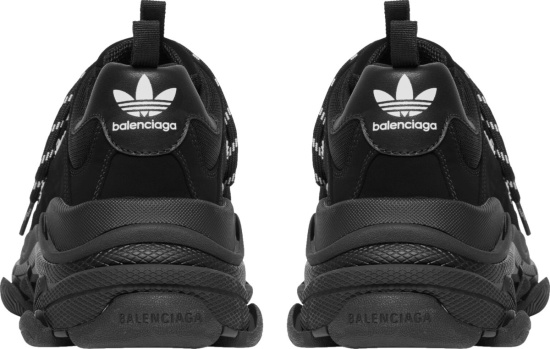Balenciaga X Adidas Black Logo Layered Sole Sneakers