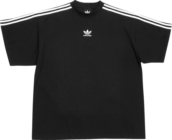 Balenciaga X Adidas Black Three Stripe T Shirt