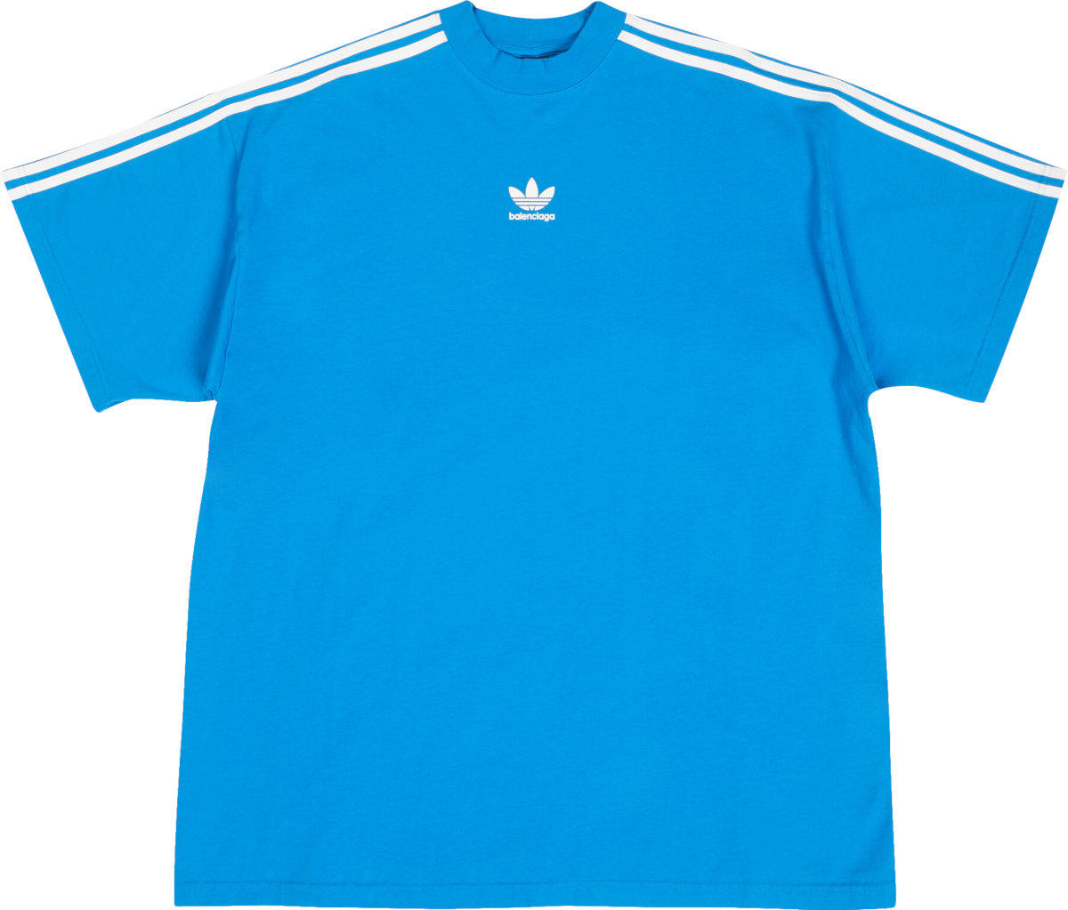 Balenciaga x Adidas Blue Three Stripe T-Shirt | INC STYLE