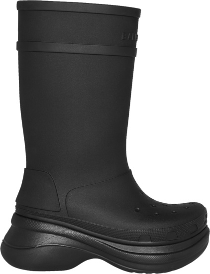Balenciaga x Crocs Black Tall Rubber Boots | INC STYLE