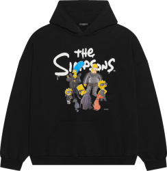 Balenciaga X The Simpsons Black Wide Fit Hoodie
