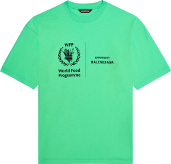Balenciaga X World Food Programme Neon Green Logo T Shirt