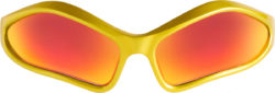 Gold & Red Warped 'Fennec' Sunglasses (BB0314S)