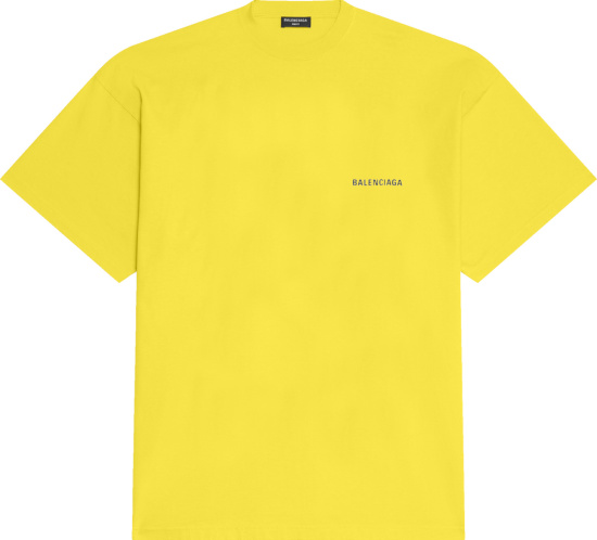 Balenciaga Yellow Medium-Fit Logo T-Shirt | Incorporated Style