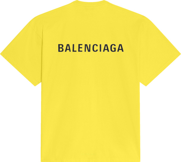 Balenciaga Yellow Medium Fit Logo Tee