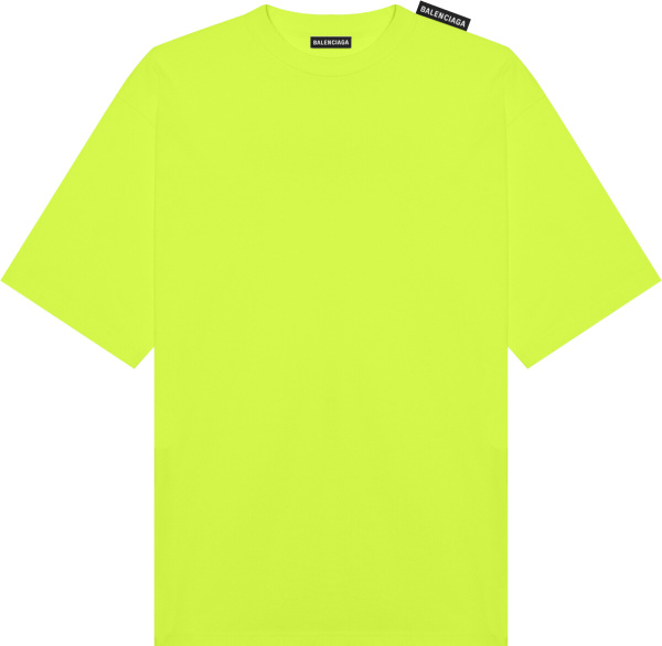 Balenciaga Yellow Shoulder Tag T Shirt