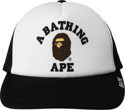 Bape Black College Logo Trucker Hat