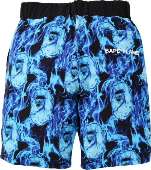 Bape Blue Flame Sweat Shorts