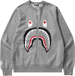 Grey Shark Face Zip Sweatshirt
