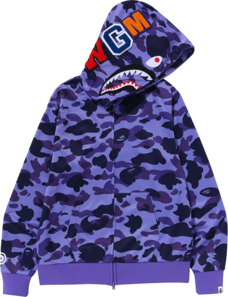 BAPE Light Purple '1st Camo' Shark Zip Hoodie | INC STYLE