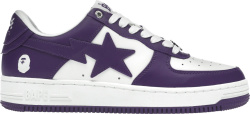 Bape Sta Low White And Purple Sneakers