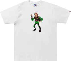 Bape White And Green Standing Ape T Shirt